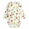 Organic Cotton Flower Babygrow Ecru Mini Rodini Fashion Baby