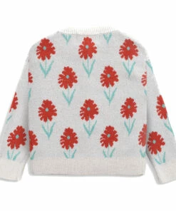 Organic Cotton Flower Cardigan Ecru Bobo Choses Fashion Baby -Baby Tops Elegant Store organic cotton flower cardigan ecru bobo choses fashion baby 4