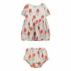 Organic Cotton Flower Dress + Bloomers Ecru Bobo Choses Fashion Baby