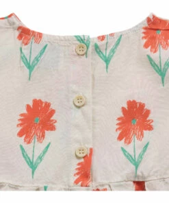 Organic Cotton Flower Dress + Bloomers Ecru Bobo Choses Fashion Baby -Baby Tops Elegant Store organic cotton flower dress bloomers ecru bobo choses fashion baby 2