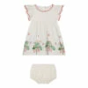 Organic Cotton Flower Dress + Bloomers White Stella McCartney Kids Fashion Baby