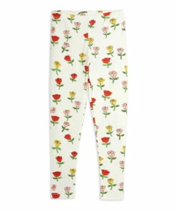 Organic Cotton Flower Leggings Off white Mini Rodini Fashion Baby, Children