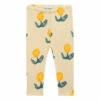 Organic Cotton Flower Leggings Pale yellow Bobo Choses Fashion Baby