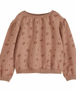 Organic Cotton Flower Sweatshirt Dusty Pink Emile et Ida Fashion Baby, Children