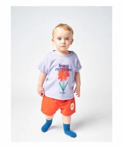 Organic Cotton Flower T-shirt Mauve Bobo Choses Fashion Baby, Children -Baby Tops Elegant Store organic cotton flower t shirt mauve bobo choses fashion baby children 2