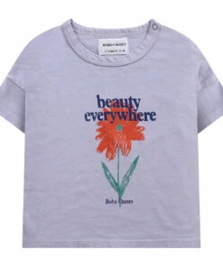 Organic Cotton Flower T-shirt Mauve Bobo Choses Fashion Baby, Children