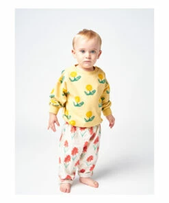 Organic Cotton Flower Trousers Ecru Bobo Choses Fashion Baby -Baby Tops Elegant Store organic cotton flower trousers ecru bobo choses fashion baby 2