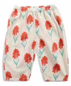 Organic Cotton Flower Trousers Ecru Bobo Choses Fashion Baby -Baby Tops Elegant Store organic cotton flower trousers ecru bobo choses fashion baby 3