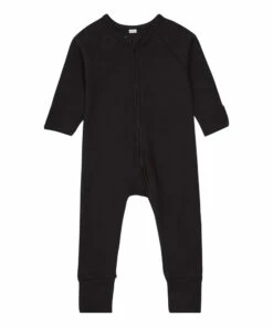 Organic Cotton Footed Jumpsuit Black Bamboo Baby Fashion Baby