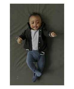 Organic cotton footed leggings Grey blue Gray Label Fashion Baby -Baby Tops Elegant Store organic cotton footed leggingsorganic cotton footed leggings grey blue gray label fashion baby 2