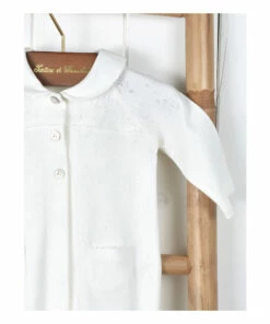 Organic Cotton Footed Pyjamas Ecru Tartine et Chocolat Fashion Baby -Baby Tops Elegant Store organic cotton footed pyjamas ecru tartine et chocolat fashion baby 2