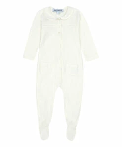 Organic Cotton Footed Pyjamas Ecru Tartine et Chocolat Fashion Baby