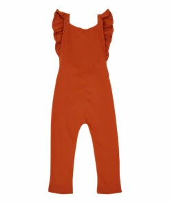 Organic Cotton Frill Jumpsuit Rust Bamboo Baby Fashion Baby