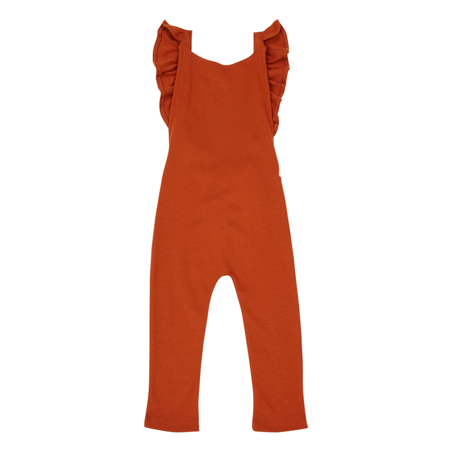 Organic Cotton Frill Jumpsuit Rust Bamboo Baby Fashion Baby 1 Organic Cotton Frill Jumpsuit Rust Bamboo Baby Fashion Baby