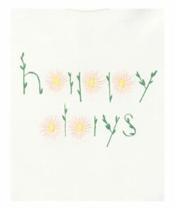 Organic Cotton Happy Days Baby T-shirt Ecru Bonton Fashion Baby -Baby Tops Elegant Store organic cotton happy days baby t shirt ecru bonton fashion baby 1