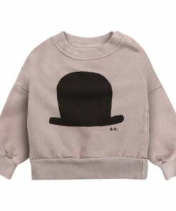 Organic Cotton Hat Sweatshirt - Iconic Collection - Beige Bobo Choses Fashion Baby