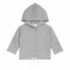 Organic Cotton Hooded Cardigan Grey Gray Label Fashion Baby