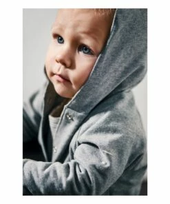 Organic Cotton Hooded Cardigan Grey Gray Label Fashion Baby -Baby Tops Elegant Store organic cotton hooded cardiganorganic cotton hooded cardigan grey gray label fashion baby 2