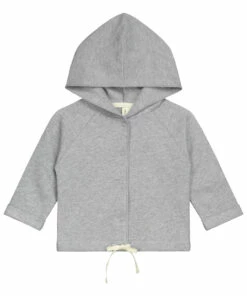 Organic Cotton Hooded Cardigan Grey Gray Label Fashion Baby