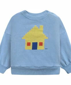 Organic Cotton House Sweatshirt Light blue Bobo Choses Fashion Baby