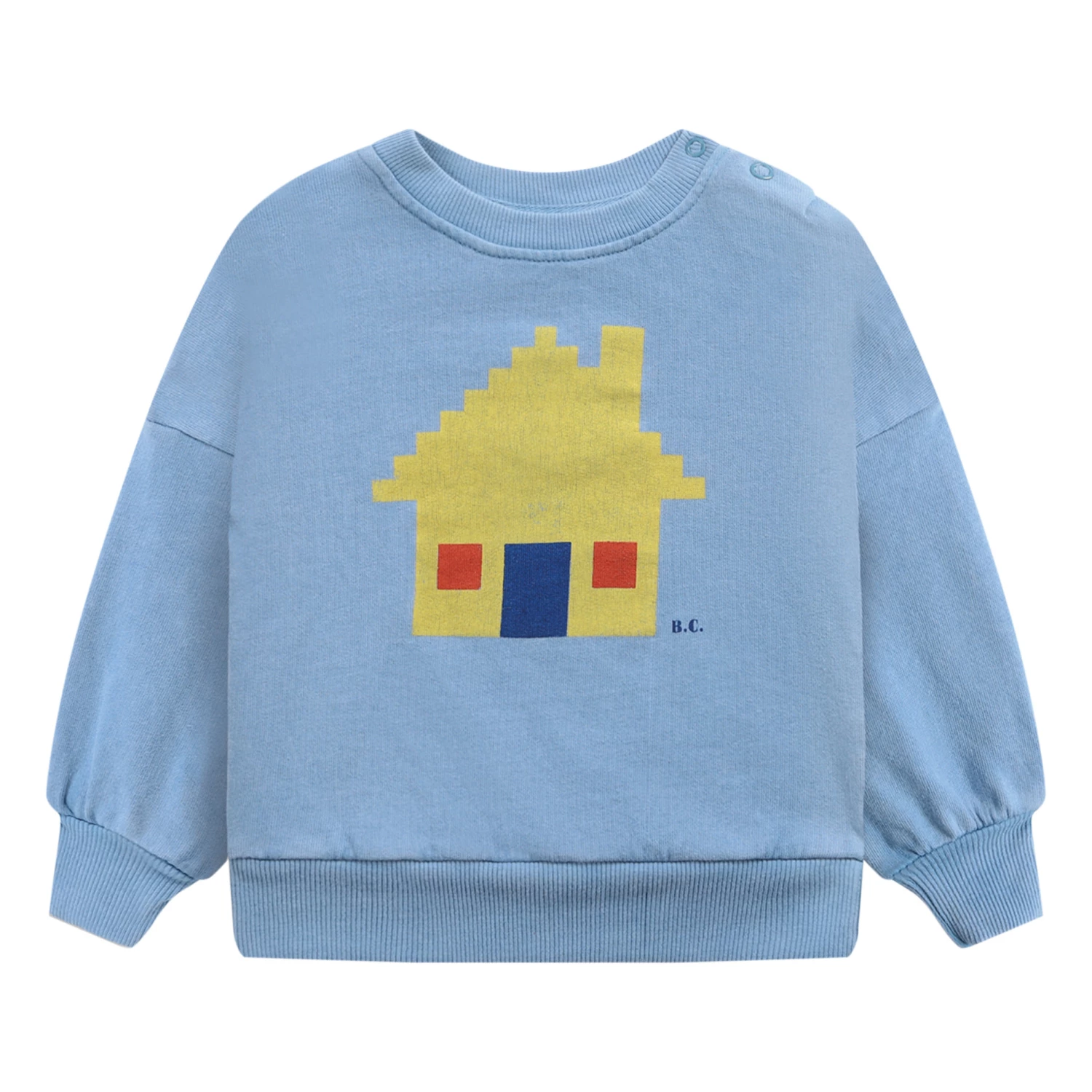Organic Cotton House Sweatshirt Light blue Bobo Choses Fashion Baby 1 Organic Cotton House Sweatshirt Light blue Bobo Choses Fashion Baby
