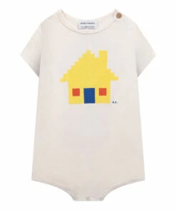 Organic Cotton Jersey House Playsuit Ecru Bobo Choses Fashion Baby