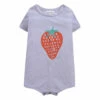 Organic Cotton Jersey Strawberry Playsuit Mauve Bobo Choses Fashion Baby