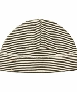 Organic Cotton Jersey Striped Baby Bonnet Black Gray Label Fashion Baby