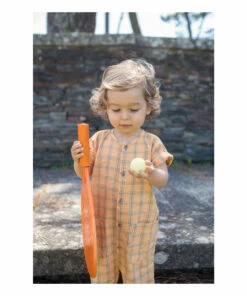 Organic Cotton Jumpsuit Orange Piupiuchick Fashion Baby -Baby Tops Elegant Store organic cotton jumpsuit orange piupiuchick fashion baby 2