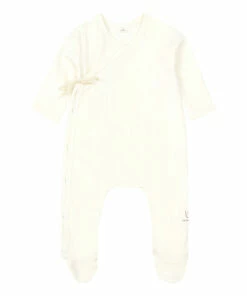 Organic Cotton Kimono Babygrow Ecru Bamboo Baby Fashion Baby