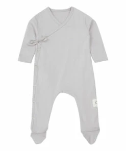 Organic Cotton Kimono Babygrow Light grey Bamboo Baby Fashion Baby