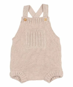 Organic Cotton Knit Romper Beige Búho Fashion Baby