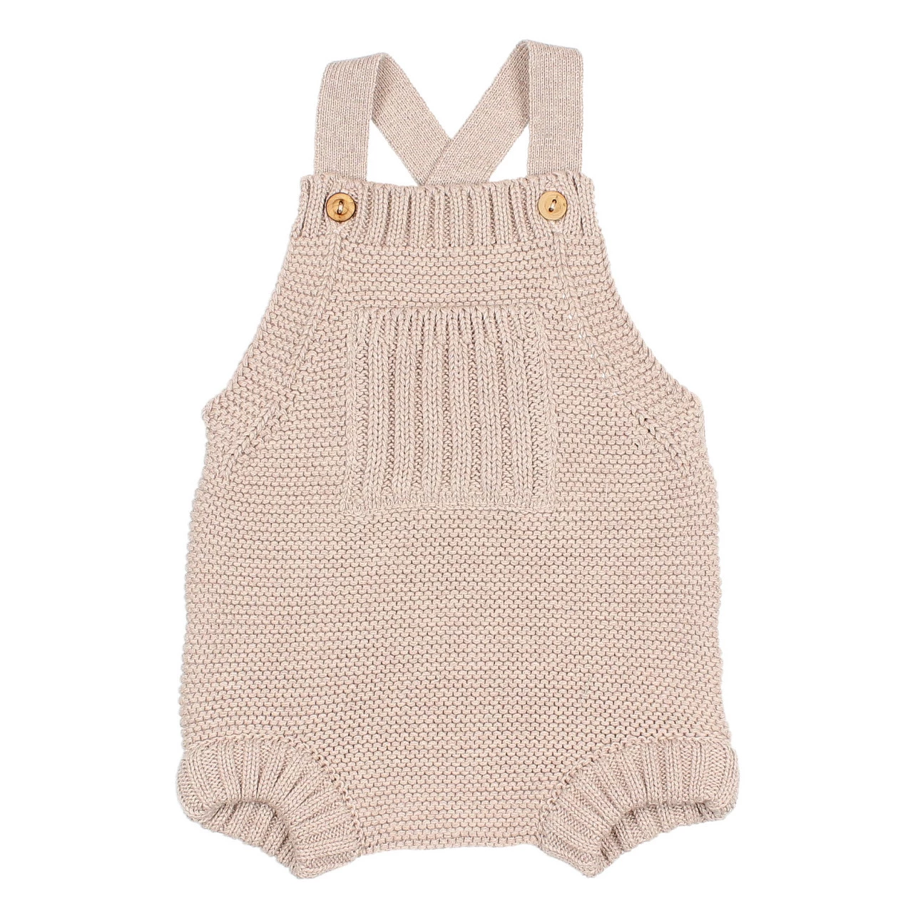 Organic Cotton Knit Romper Beige Búho Fashion Baby 1 Organic Cotton Knit Romper Beige Búho Fashion Baby