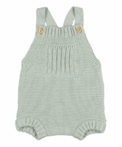 Organic Cotton Knit Romper Green water Búho Fashion Baby
