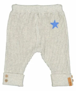 Organic Cotton Knitted Trousers Light grey Piupiuchick Fashion Baby