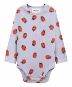 Organic Cotton Ladybird Babygrow Mauve Bobo Choses Fashion Baby