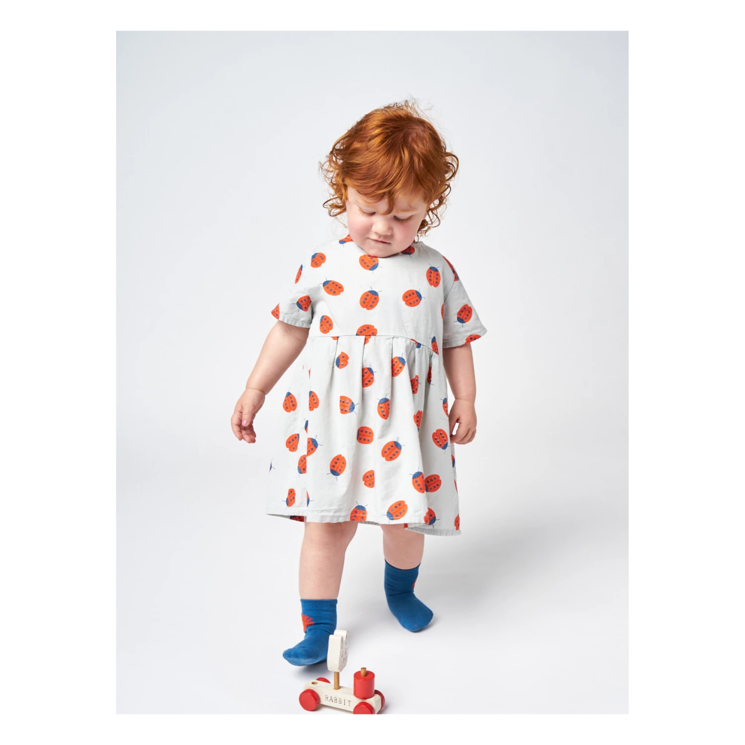 Organic Cotton Ladybird Dress Light grey Bobo Choses Fashion Baby 2 Organic Cotton Ladybird Dress Light grey Bobo Choses Fashion Baby - Image 2
