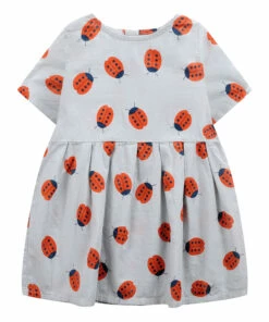 Organic Cotton Ladybird Dress Light grey Bobo Choses Fashion Baby