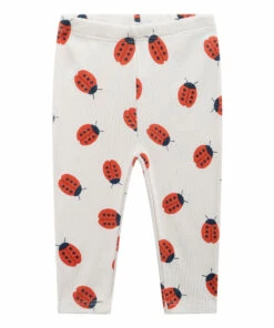 Organic Cotton Ladybird Leggings Ecru Bobo Choses Fashion Baby