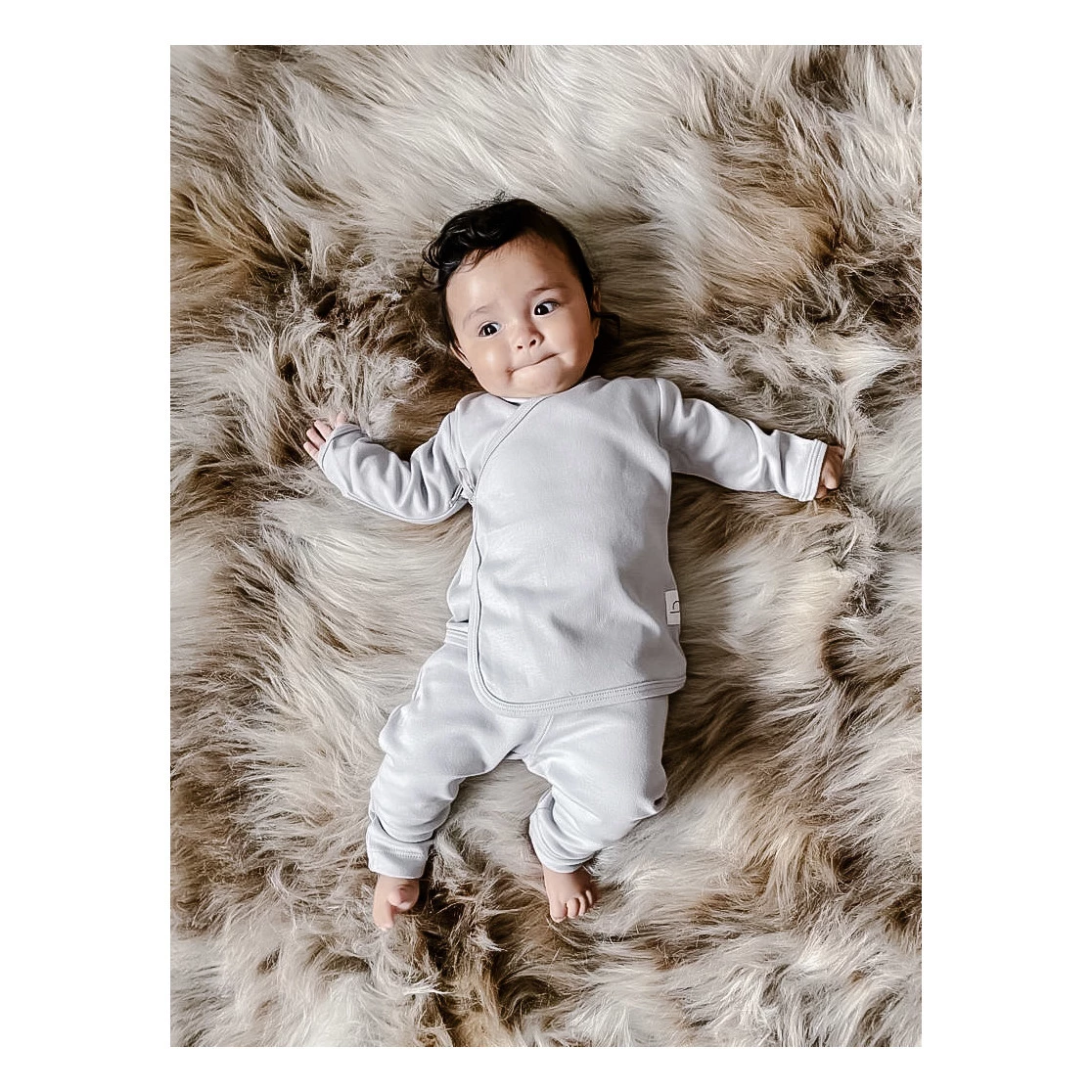 Organic Cotton Legging & Kimono Set Light grey Bamboo Baby Fashion Baby 2 Organic Cotton Legging & Kimono Set Light grey Bamboo Baby Fashion Baby - Image 2