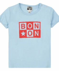 Organic Cotton Logo Baby T-shirt Grey blue Bonton Fashion Baby