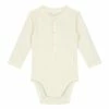 Organic Cotton Long Sleeve Bodysuit Off white Gray Label Fashion Baby