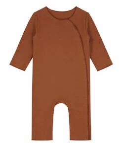 Organic Cotton Long-Sleeve Jumpsuit Ochre Gray Label Fashion Baby