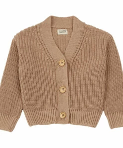 Organic Cotton Mate Cardigan Beige Poudre Organic Fashion Teen, Baby, Children
