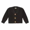 Organic Cotton Mate Cardigan Carbon Poudre Organic Fashion Teen, Baby, Children