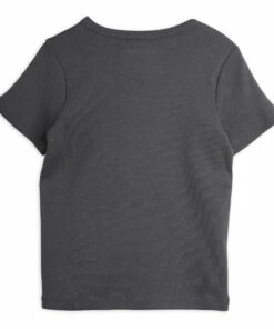 Organic Cotton Moon T-shirt Charcoal grey Mini Rodini Fashion Baby, Children -Baby Tops Elegant Store organic cotton moon t shirt charcoal grey mini rodini fashion baby children 2