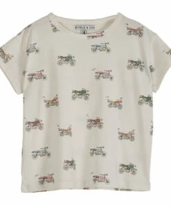 Organic Cotton Motorbike T-shirt Ecru Emile et Ida Fashion Baby, Children