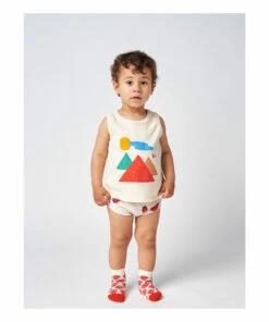 Organic Cotton Mountain Tank Top Ecru Bobo Choses Fashion Baby, Children -Baby Tops Elegant Store organic cotton mountain tank top ecru bobo choses fashion baby children 2