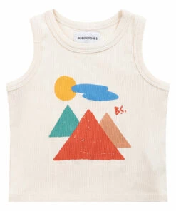 Organic Cotton Mountain Tank Top Ecru Bobo Choses Fashion Baby, Children