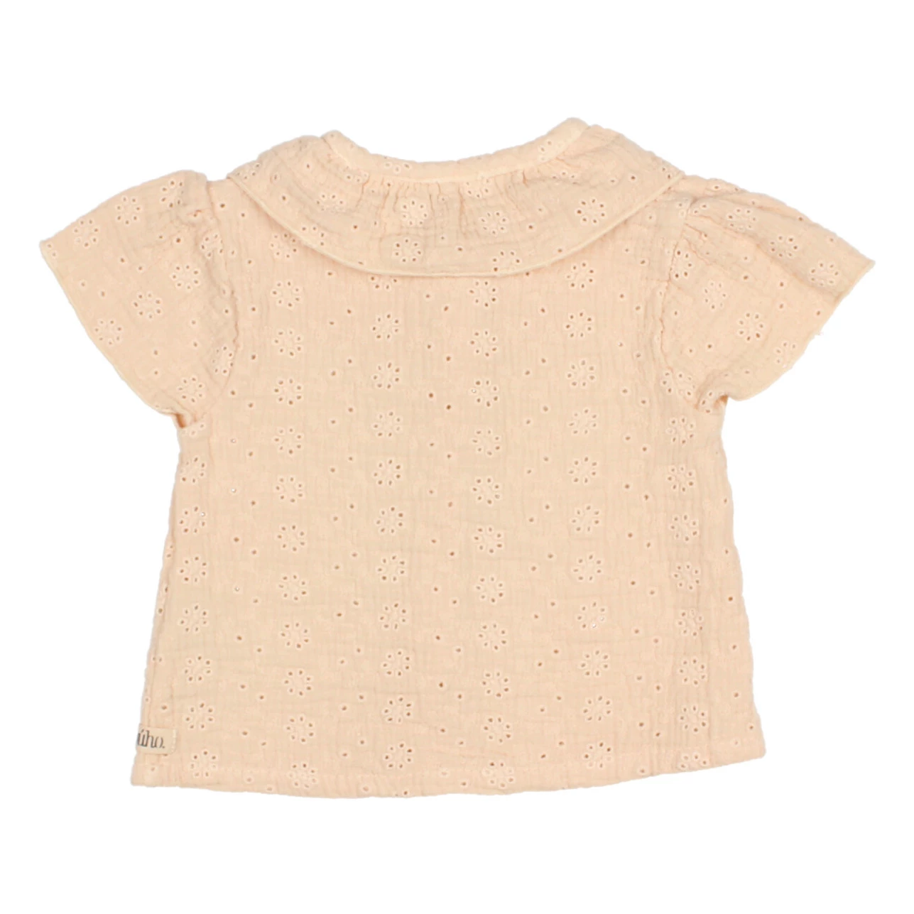 Organic Cotton Muslin Embroidered Blouse Powder pink Búho Fashion Baby 3 Organic Cotton Muslin Embroidered Blouse Powder pink Búho Fashion Baby - Image 3